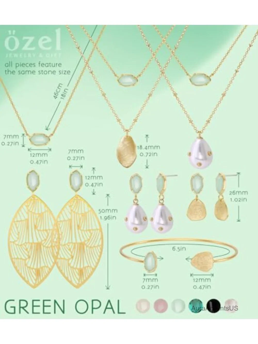 Layered Gold Plated Necklace Women Crystal Pendant 18K Chain